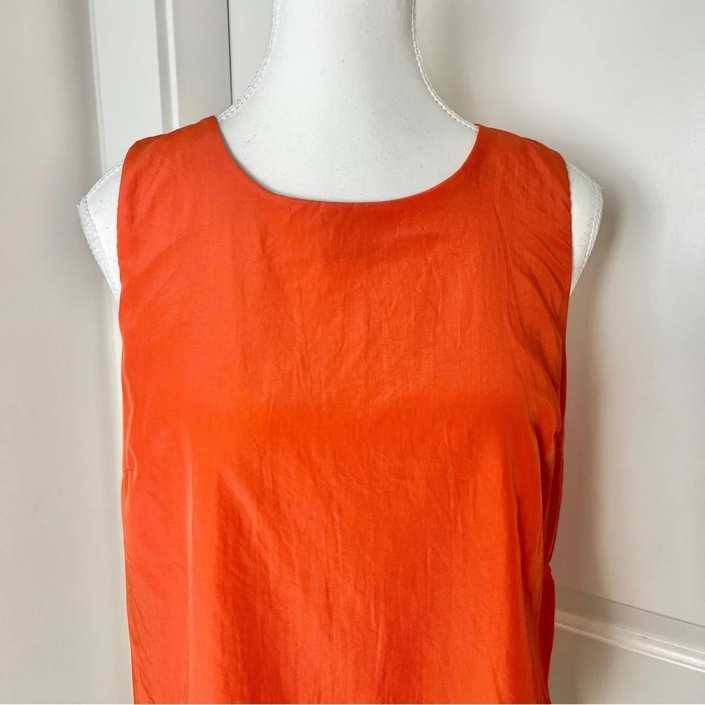 Anthropologie Bordeaux Orange Asymmetrical Colorblock Sleeveless Blouse – Medium - Picture 5 of 11